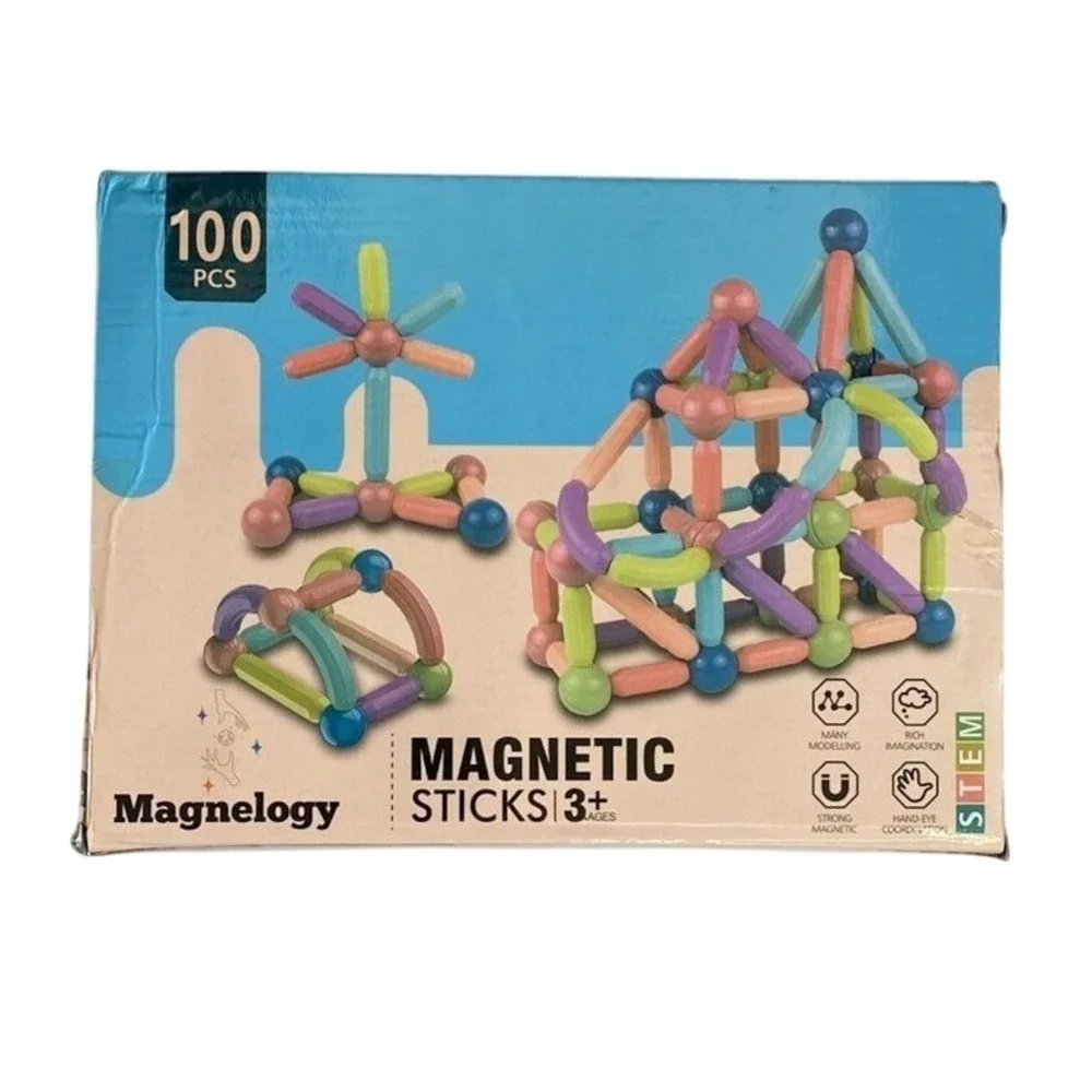 100 piece‎ Educational Magnetic Building Blocks, New